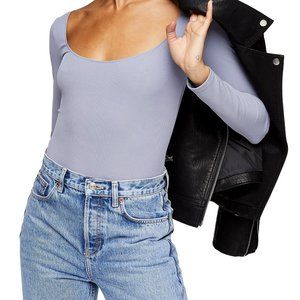 TOPSHOP Long Sleeve Square Neck Bodysuit NWT